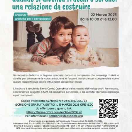 Quando si diventa fratelli e sorelle, una relazione da costruire - marzo 2025