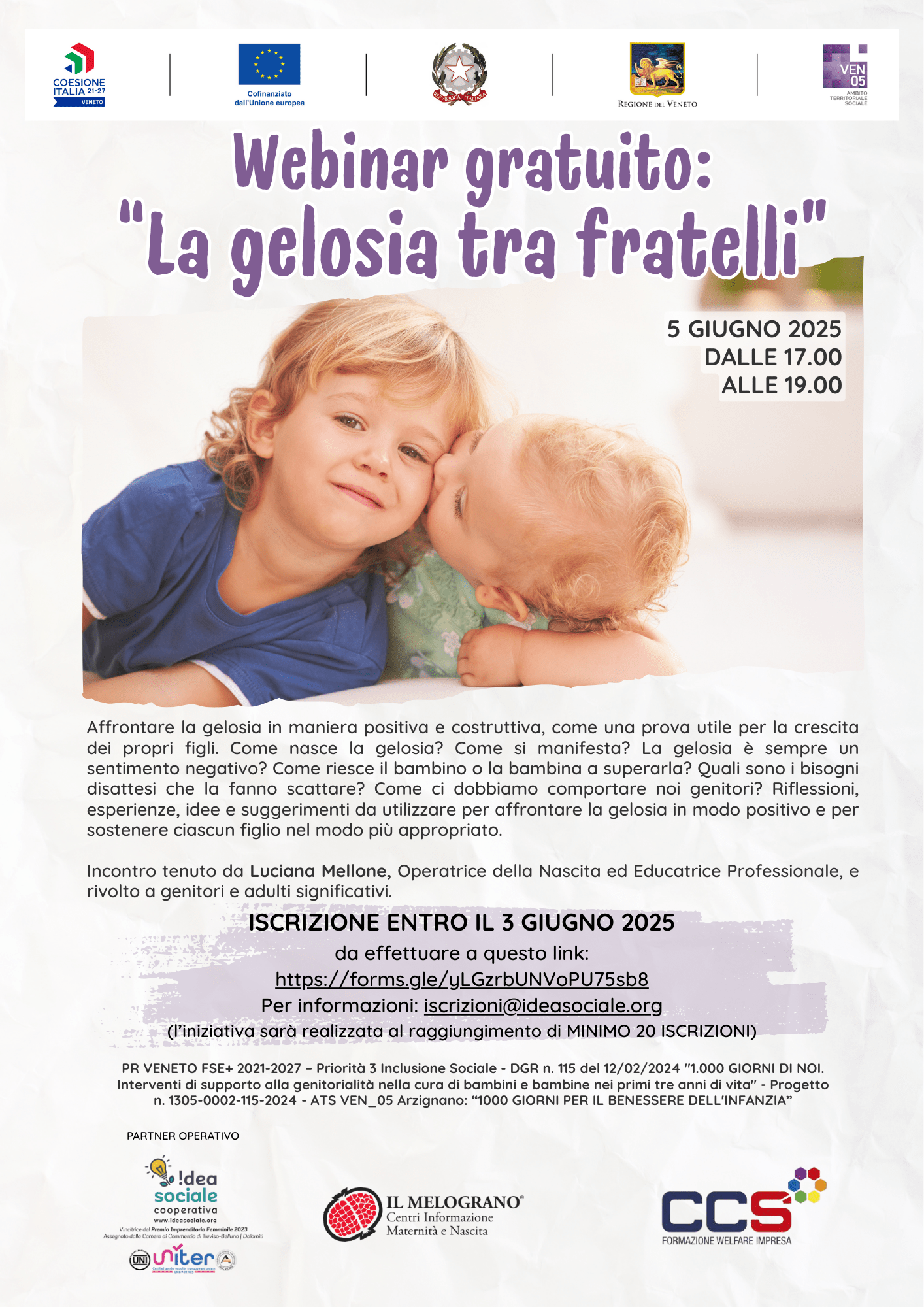 La gelosia tra fratelli - 5 giugno 2025 - Arzignano