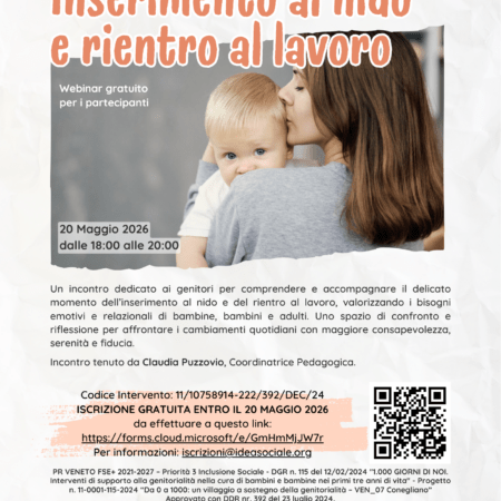 Inserimento al nido e rientro al lavoro - Maggio 2026