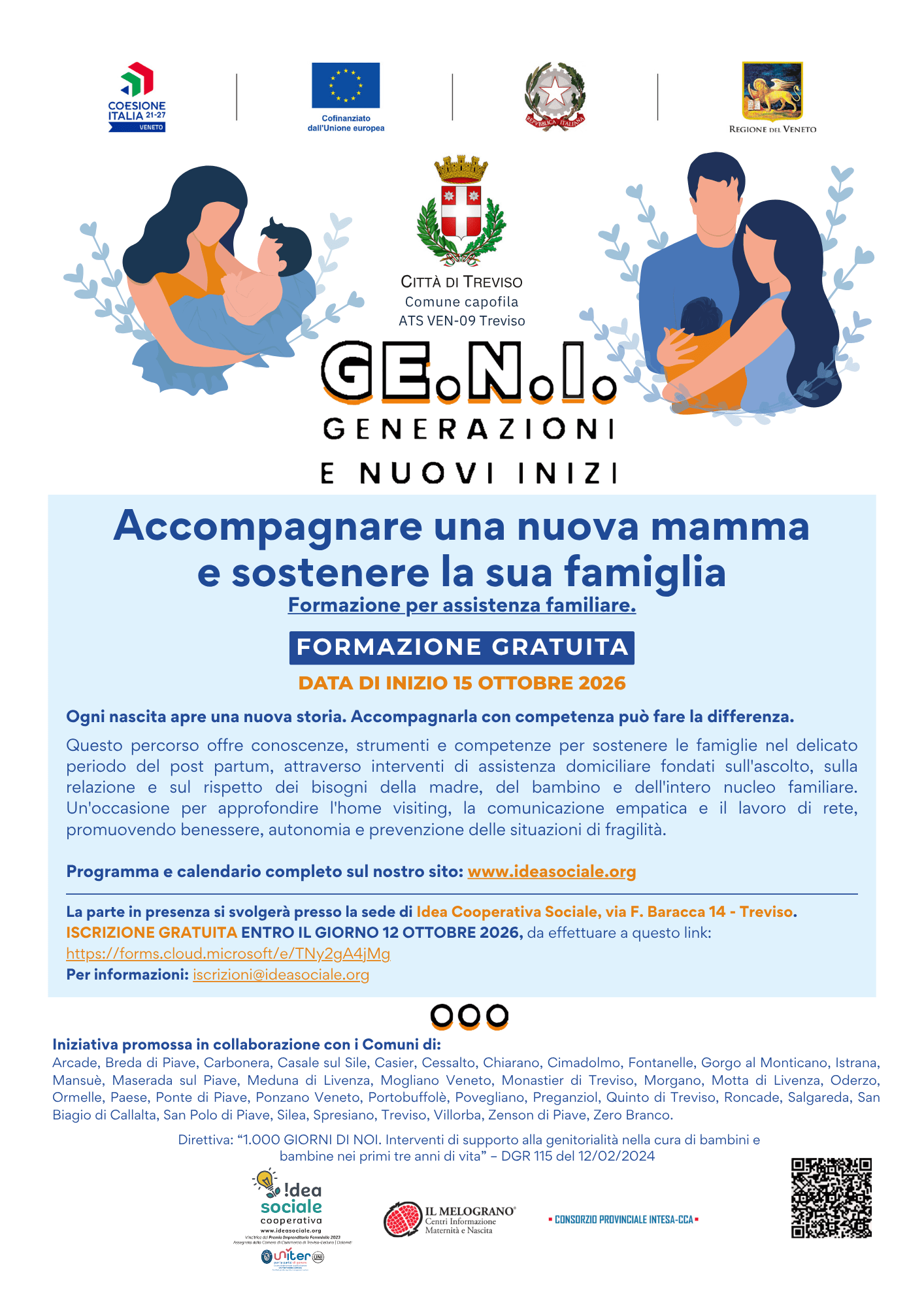 Accompagnare una nuova mamma e sostenere la sua famiglia - Treviso - Ottobre 2026 Accompagnare una nuova mamma e sostenere la sua famiglia - Treviso - Ottobre 2026