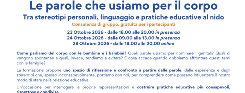 Le parole che usiamo per il corpo - Ottorbre 2026 - Paese